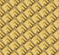 Golden check, square, plaid seamless pattern. Chequered geometrical background. cage texture
