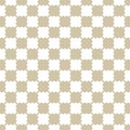 Golden checkered texture. Vector seamless pattern with curved shapes, grid