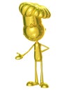 Golden chef with presentation pose