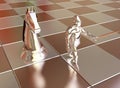 Golden Chess Knight with Horse Royalty Free Stock Photo