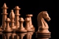 golden chess knight horse Royalty Free Stock Photo