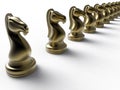 Golden chess knights Royalty Free Stock Photo