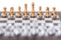 Golden chess pieces