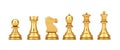 Golden Chess Set. 3d Rendering