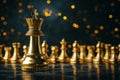Golden chess strategy planning for ideas and competition and strategy by generative ai Royalty Free Stock Photo
