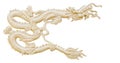 Golden Chinese Dragon carve isolate white background with clipping path Royalty Free Stock Photo