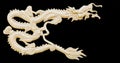 Golden Chinese Dragon carve isolate white background with clipping path Royalty Free Stock Photo