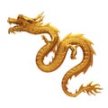 Golden Chinese dragon side Royalty Free Stock Photo