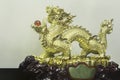 Golden chinese dragon statue. Royalty Free Stock Photo