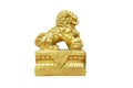 Golden chinese lion in joss house Royalty Free Stock Photo