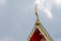 Golden chofah of a wat in Bangkok, Thailand, Asia