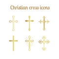 Golden christian cross set