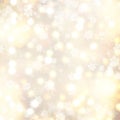 Golden Christmas background with snowflakes and stars Royalty Free Stock Photo