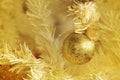 Golden christmas ball, bright and shine Xmas background Royalty Free Stock Photo