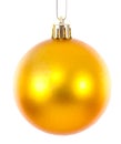 Golden christmas ball ornament brightened Royalty Free Stock Photo