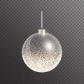 Golden christmas ball. Festive vector illustration