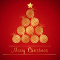 Golden christmas ball tree Royalty Free Stock Photo