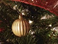 Golden Christmas ball tree decoration Royalty Free Stock Photo