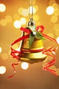 Golden Christmas Bell Royalty Free Stock Photo