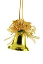 Golden Christmas bell isolated Royalty Free Stock Photo