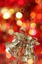 Golden Christmas bell tree decorations Royalty Free Stock Photo