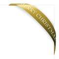 Golden Christmas corner ribbon Royalty Free Stock Photo