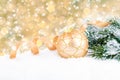 Golden christmas decoration balls Royalty Free Stock Photo