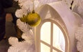 golden christmas decoration balls on christmas tree Royalty Free Stock Photo