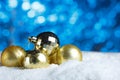 Golden Christmas Decoration Bunch of Ornate Bauble Royalty Free Stock Photo