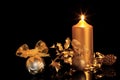 Golden Christmas Decorations Royalty Free Stock Photo