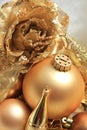 Golden Christmas decorations Royalty Free Stock Photo
