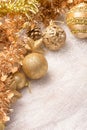 Golden christmas decorations Royalty Free Stock Photo