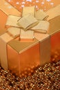 Golden Christmas gift box