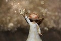 Golden christmas or guardian angel with stars for decoration Royalty Free Stock Photo