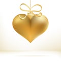 Golden christmas heart decoration. + EPS8 Royalty Free Stock Photo