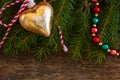 Golden christmas heart Royalty Free Stock Photo