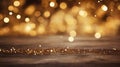 Golden Christmas Lights Background AI Generated Royalty Free Stock Photo