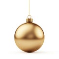 Golden Christmas Ornament on White Background. Generative ai Royalty Free Stock Photo