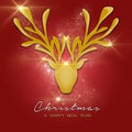 Golden Christmas reindeer Royalty Free Stock Photo