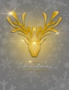 Golden Christmas reindeer Royalty Free Stock Photo