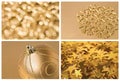 Golden christmas set of backgrounds Royalty Free Stock Photo