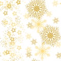 Golden Christmas snowflakes bakground