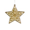 Golden Christmas star decoration Royalty Free Stock Photo