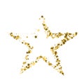 Golden Christmas star. Gold star confetti background