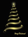 Golden Christmas tree Royalty Free Stock Photo