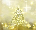 Golden Christmas Tree Background