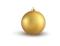 Golden christmas tree ball ornament isolated on white Royalty Free Stock Photo