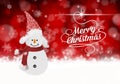 Snowman Winter background ,Merry Christmas snow and snowflakes , greeting card with copy-space Royalty Free Stock Photo