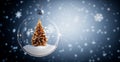 Golden Christmas Tree in a Christmas Ball Royalty Free Stock Photo