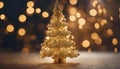 golden christmas tree A glamorous Christmas with a gold tree and defocused lights. The tree is shiny and luxurious